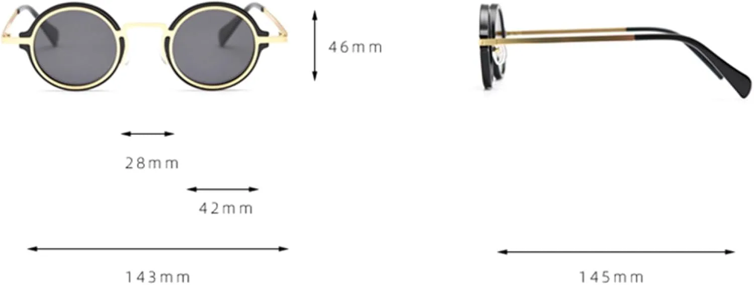 

Поляризованные солнцезащитные очки в стиле ретро для женщин, панк-стиль, металлические круглые, винтажные, мужские, с леопардовым принтом, UV400 VFDHN, 1