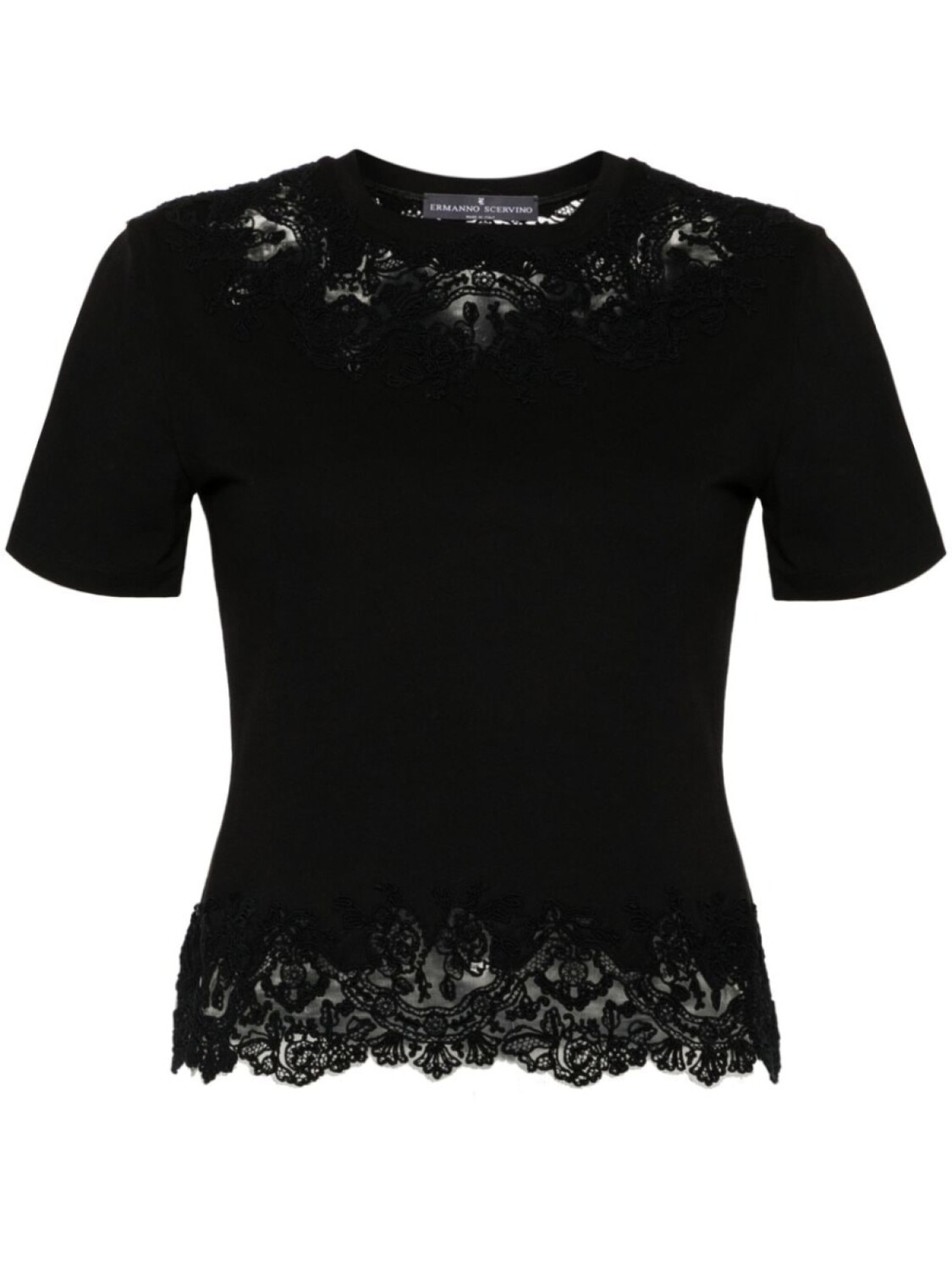 

Ermanno Scervino футболка с кружевной вставкой, черный
