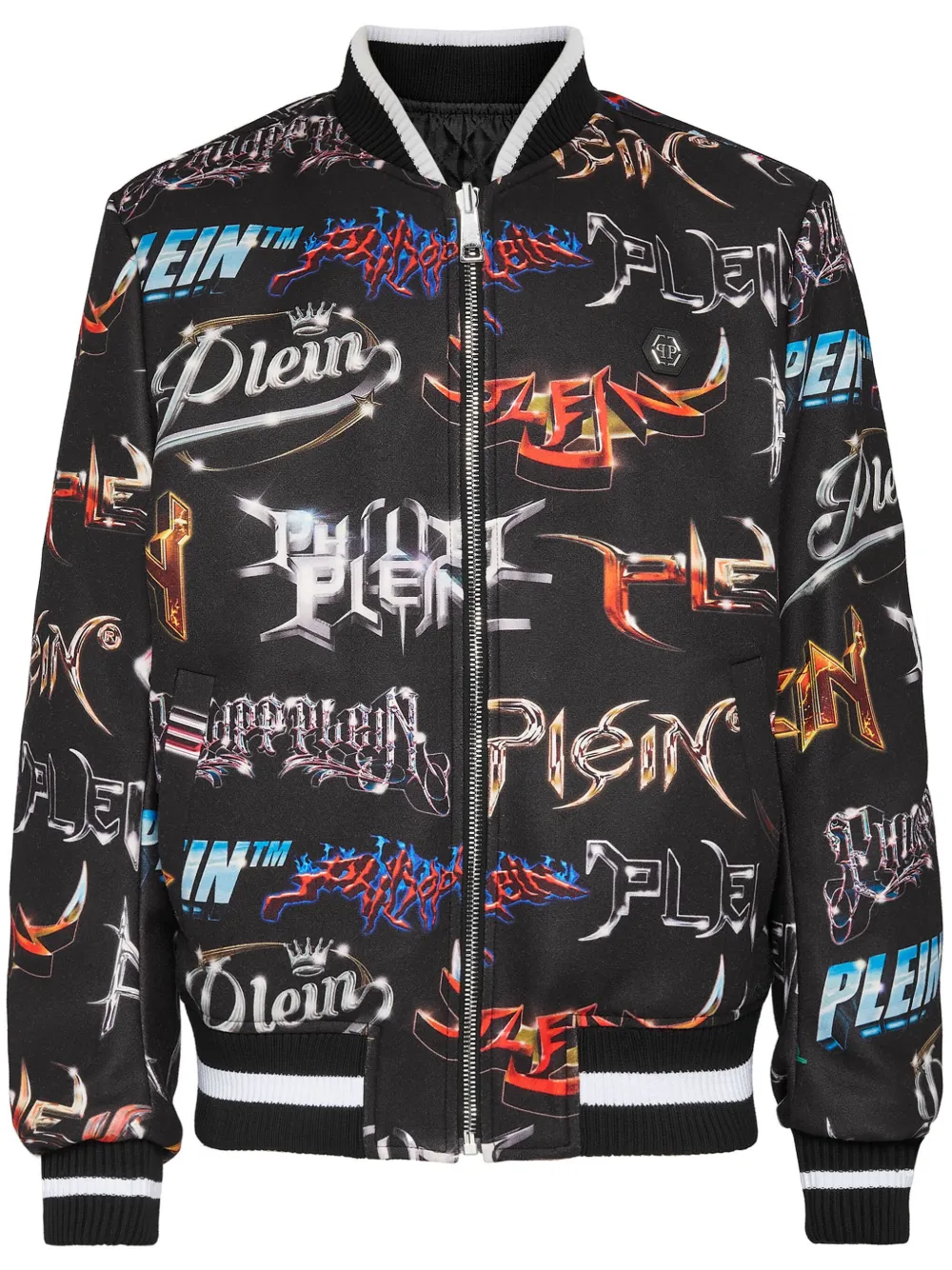 

Двусторонний бомбер Lettering Philipp Plein, черный