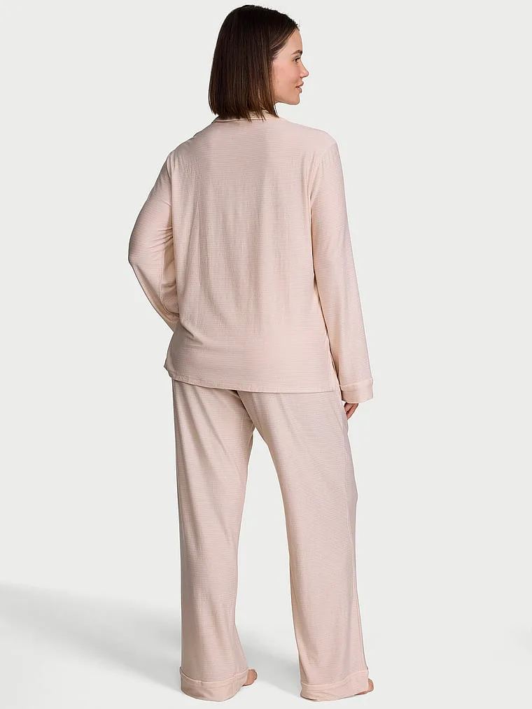 Комплект длинной пижамы из мягкого модала Victoria'S Secret, Shimmer Sheer Blush Shimmer Stripes — фото 2