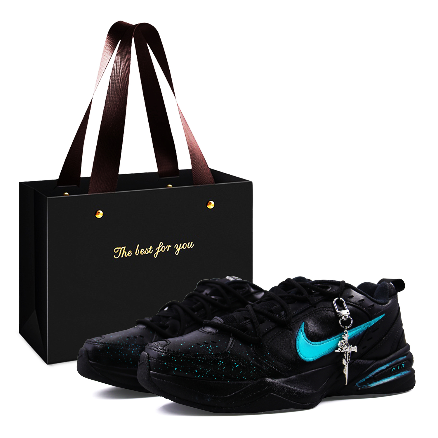 

Nike Air Monarch 4 Shopping Bag, Green Height Increasing Low top Chunky Sneakers Unisex черный зеленый