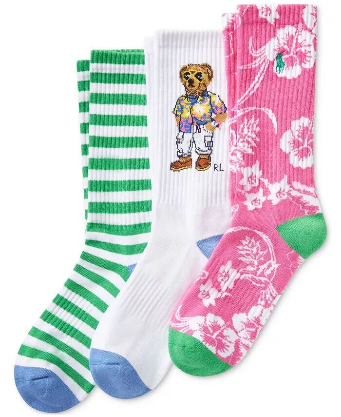 

Мужские 3-комп. Носки Beach Bear Crew Polo Ralph Lauren, мультиколор