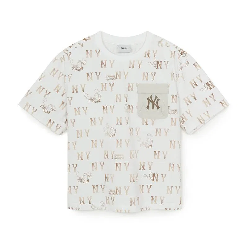 Футболка с круглым вырезом Moderate MLB KIDS, Linen Cream