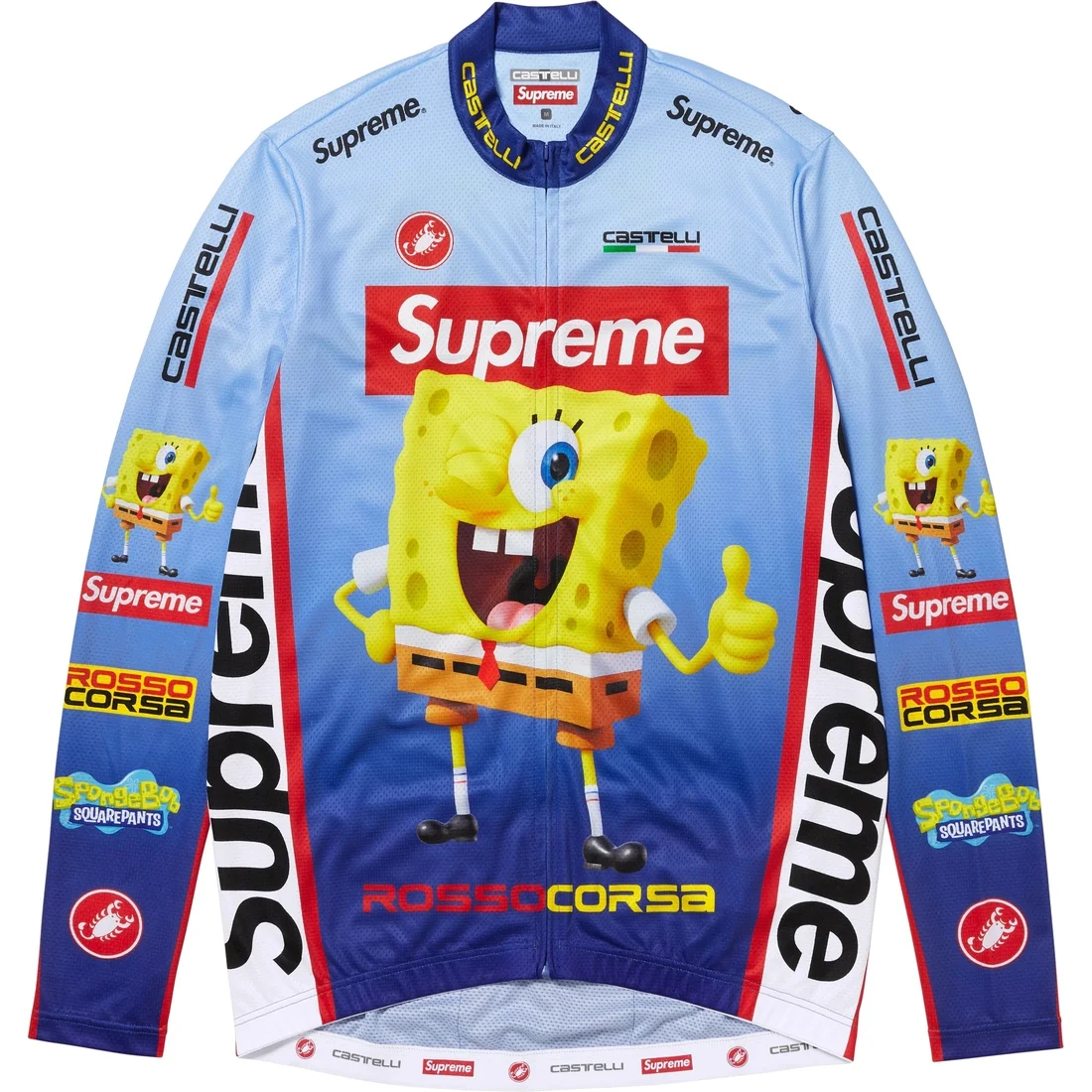 

Футболка для велоспорта SpongeBob SquarePants Castelli с длинными рукавами Supreme, синий