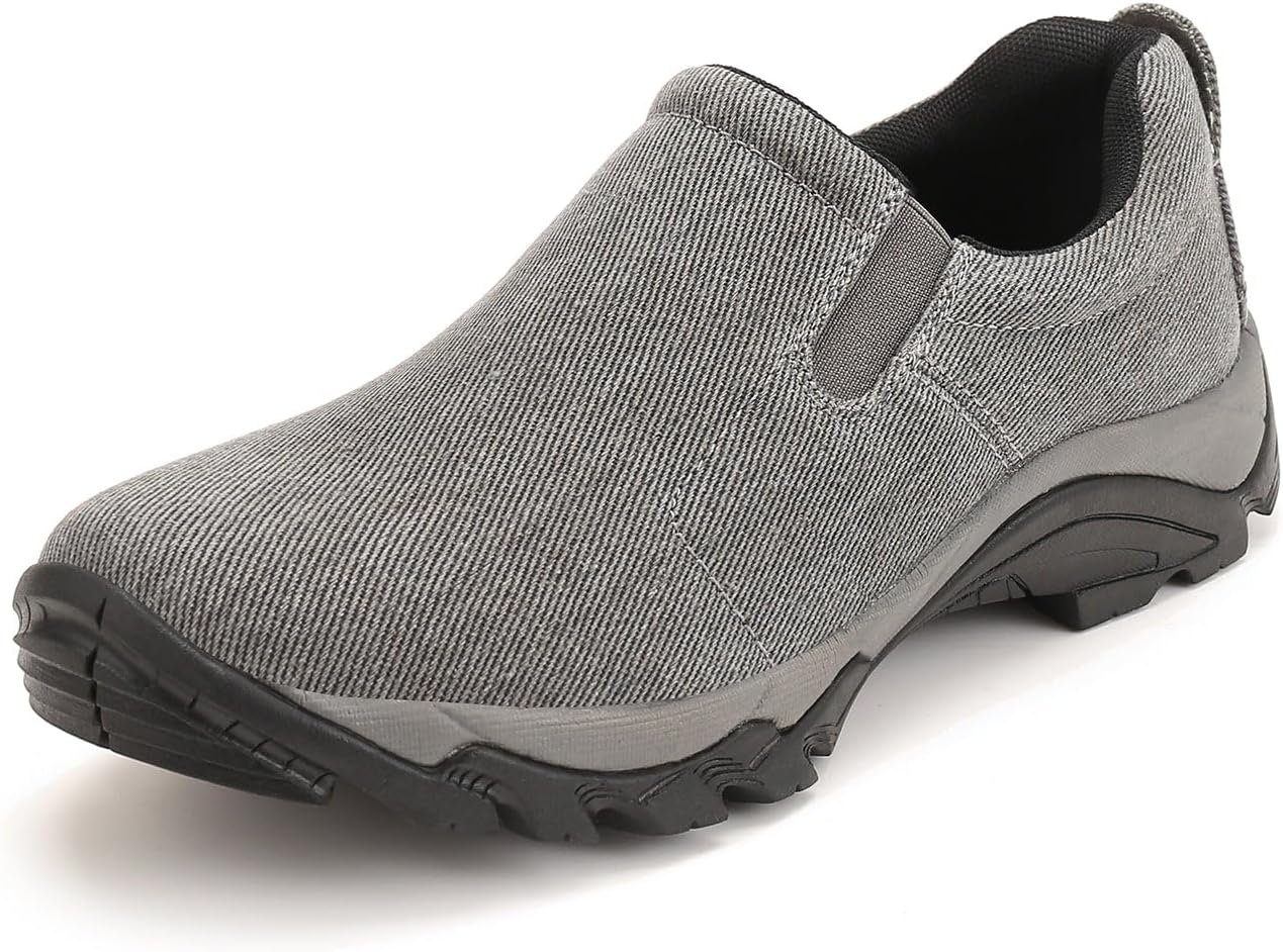 

Мужские водонепроницаемые слипоны, легкие камуфляжные садовые туфли, удобная ходьба с стальной вставкой R Runfun, светло-серый