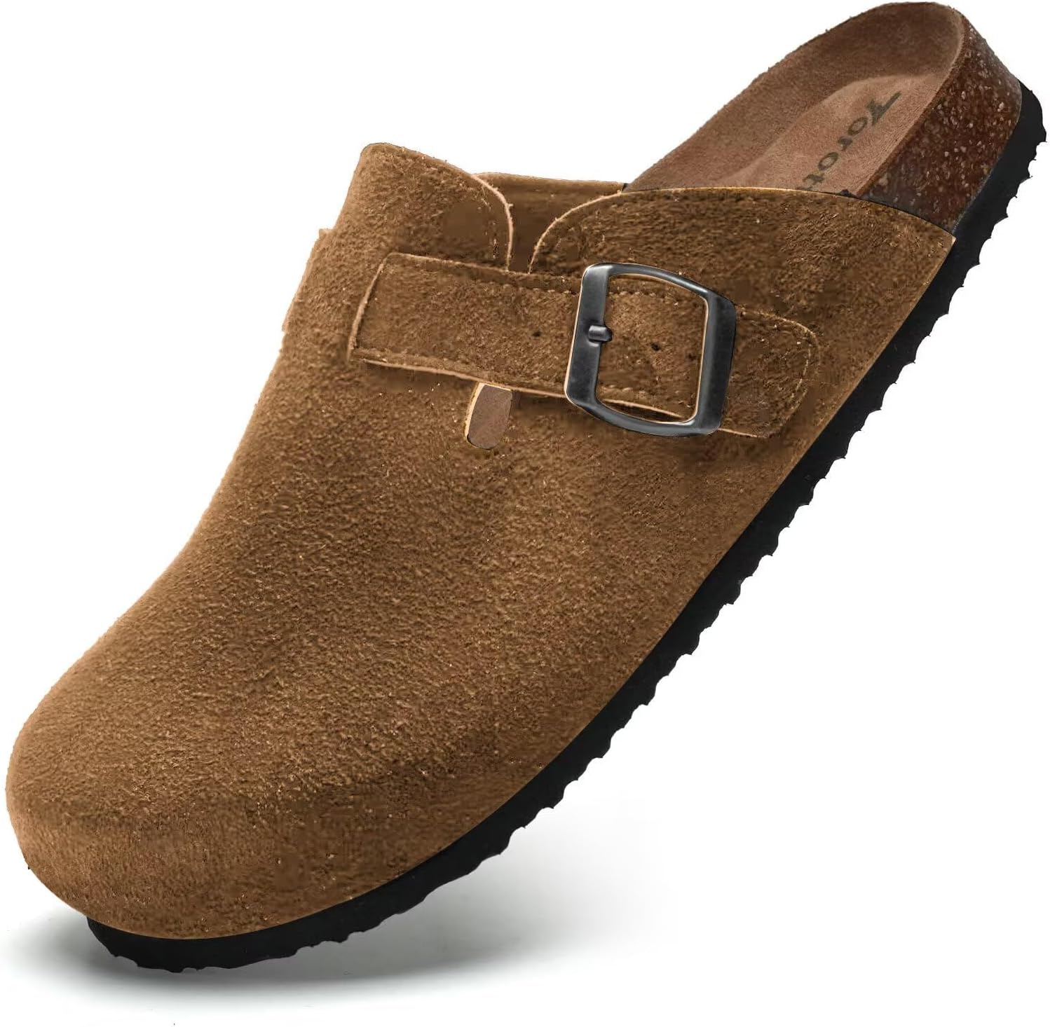 

Мужские сабо Torotto с пробковой стелькой, замшевые тапочки с поддержкой свода стопы, обувь «картошка» с регулируемой пряжкой, хаки