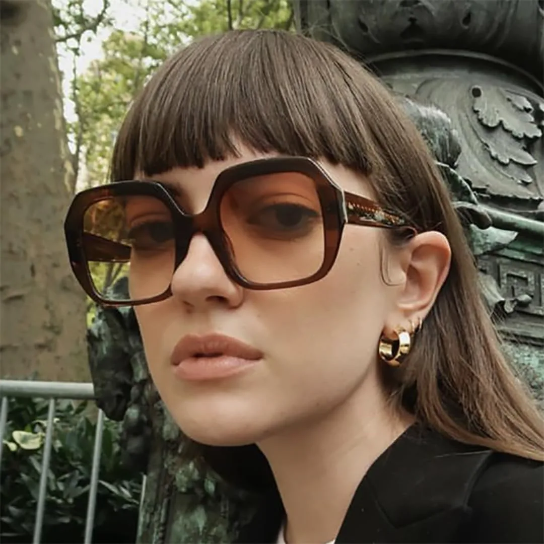 

Ретро-солнцезащитные очки квадратной формы для женщин и мужчин, роскошные, для активного отдыха, вождения, походов, защиты от УФ-излучения UV400 TVTBBVV, Brown Tea