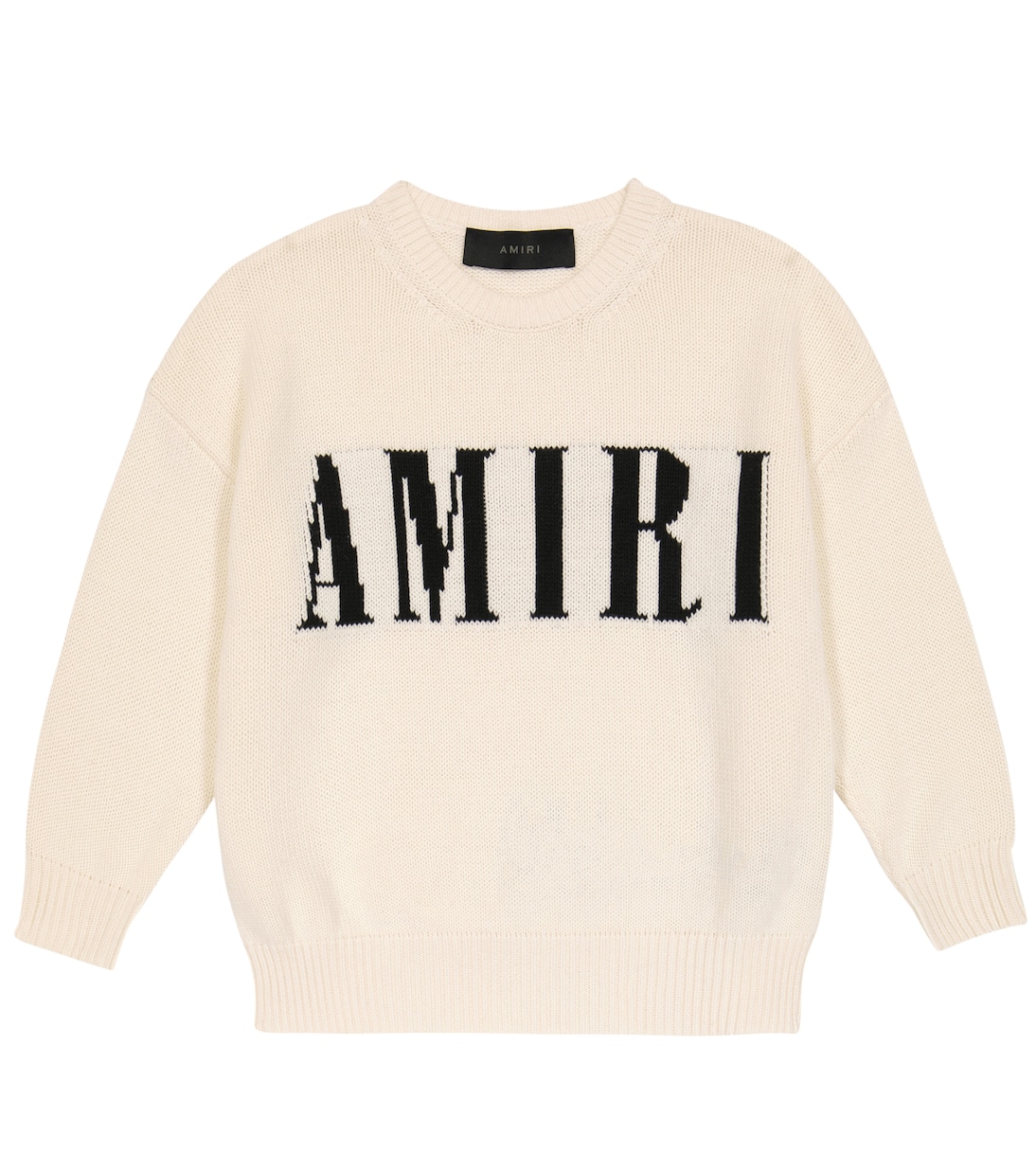 

Свитер из хлопка и кашемира, связанный интарсией Amiri Kids, Natural Wool