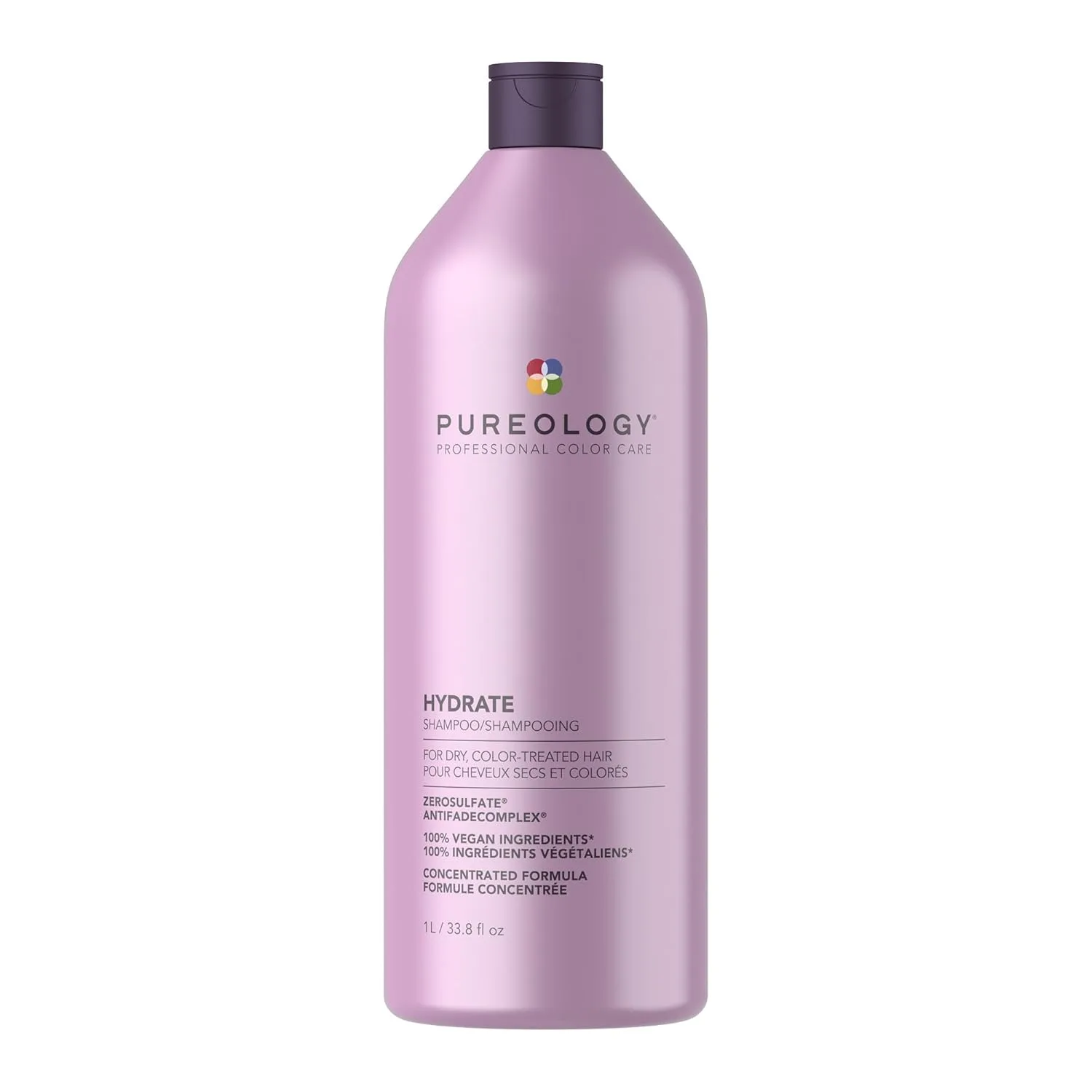 Увлажняющий шампунь Pureology Hydrate - для сухих или окрашенных волос, обеспечивает увлажнение и мягкость, содержит экстракт розы и зеленого чая, подходит для веганов и не содержит сульфатов. 1000 мл (1 шт.), green