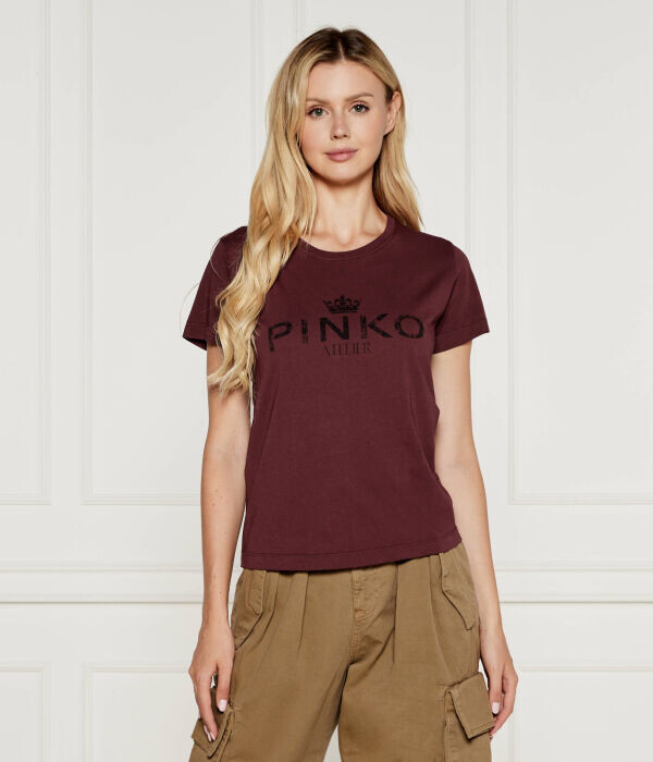 

Футболка женская Pinko с короной, бургундия
