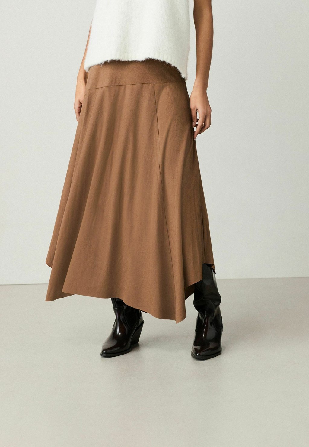 

Юбка макси ASYMMETRIC HEM MIDI Next, коричневый