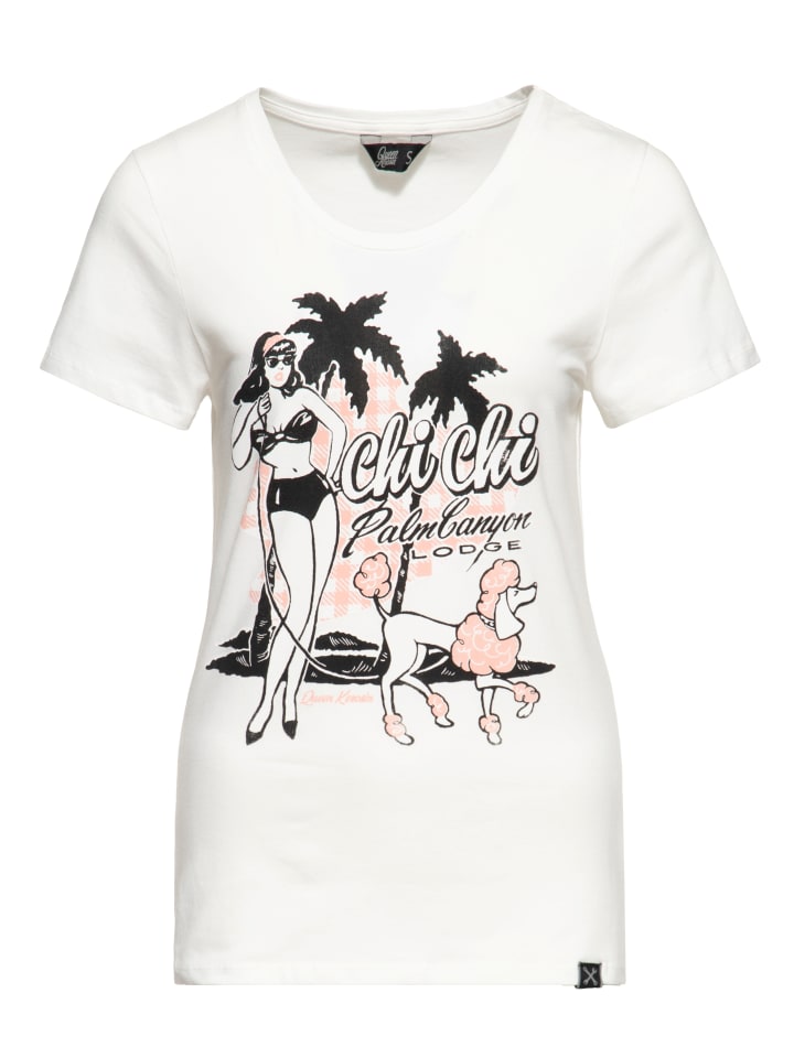 

Футболка Queen Kerosene Chi Chi Beach Poodle белого цвета Queen Kerosin, Белый, Футболка Queen Kerosene Chi Chi Beach Poodle белого цвета Queen Kerosin