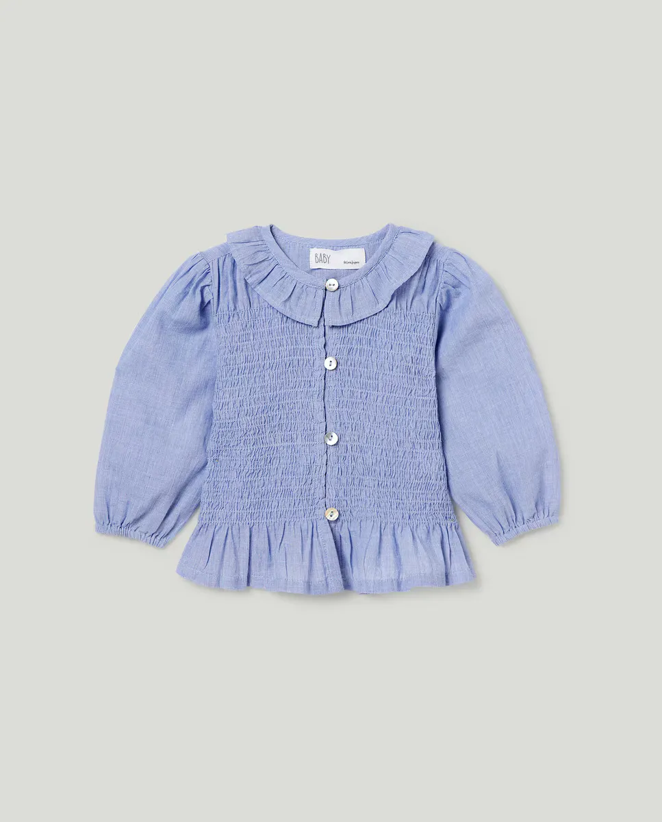 

Рубашка с голым воротником для девочки Baby El Corte Inglés, цвет 410 Azul Claro