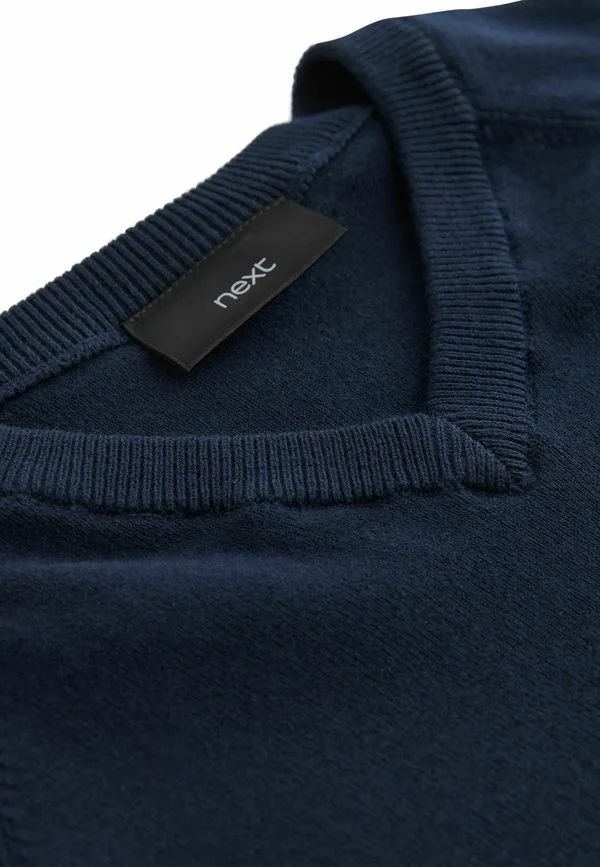 Джемпер с v-образным вырезом, стандартного кроя Next, Navy Blue — фото 4
