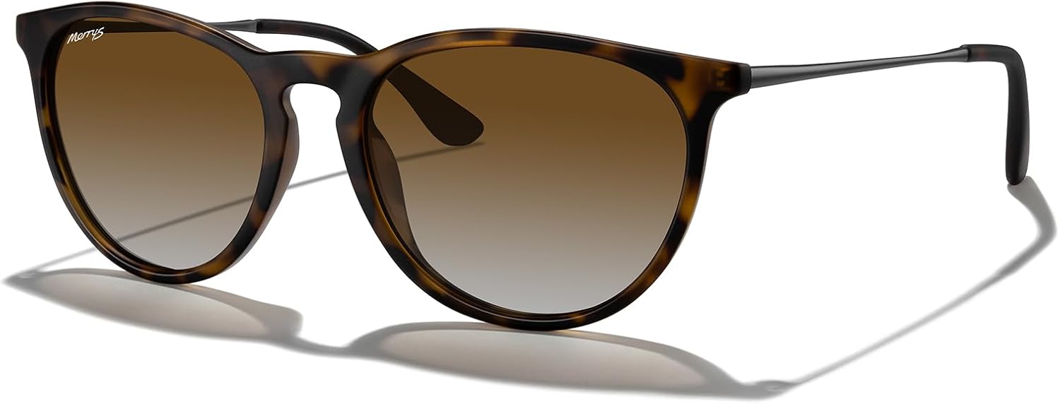 

Винтажные поляризованные солнцезащитные очки MERRY'S для женщин и мужчин, ретро-стиль, круглые зеркальные линзы, защита от ультрафиолета UV400, Matte Leopard Frame/Brown Gradient Lens/Grey Legs