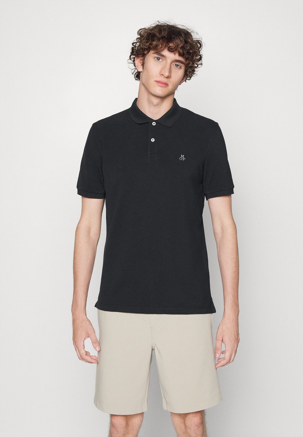 

Рубашка поло SHORT SLEEVE BUTTON PLACKET SLITS EMBROIDE Marc O'Polo, цвет black