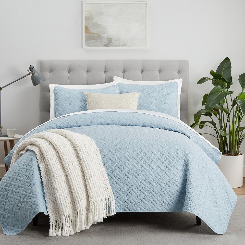 

Комплект одеял Pinsonic Serta Comfort Sure Basketweave, цвет Light Blue