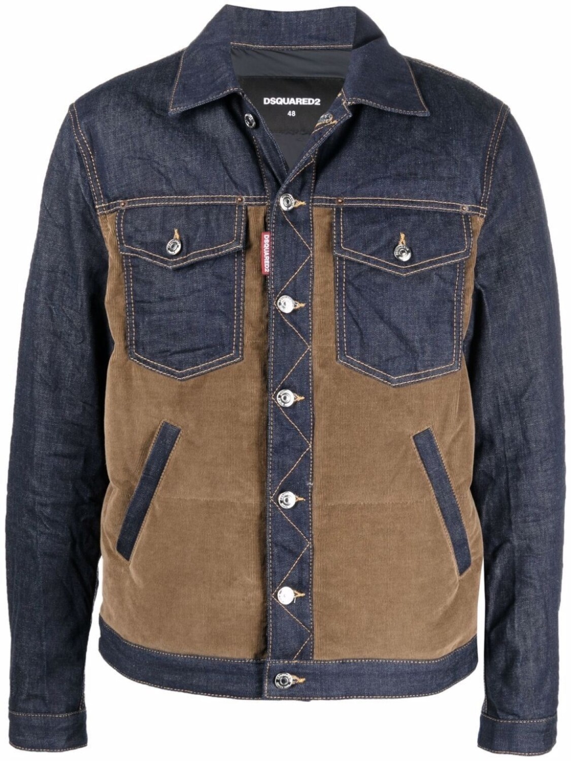 

Dsquared2 куртка со вставками из денима, синий
