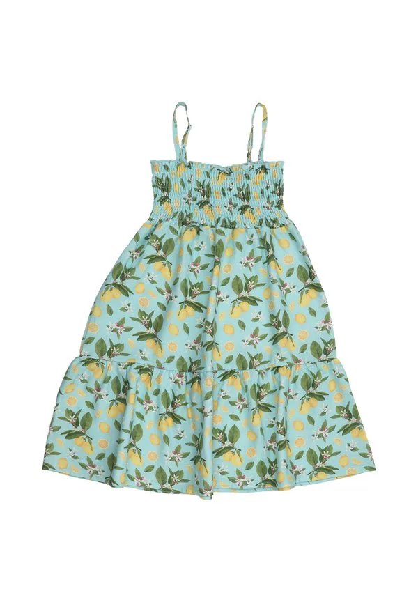 Платье с бретелями в форме цитрусовых, повседневное платье Walkiddy, Yellow — фото 4