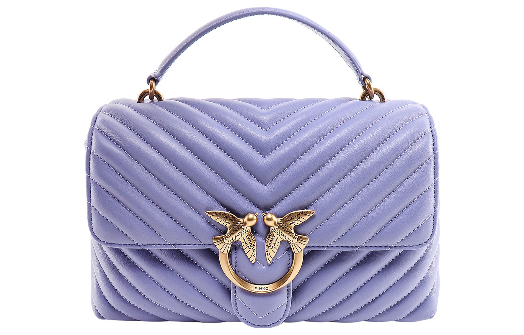 

PINKO Кожаная женская сумка фиолетового цвета