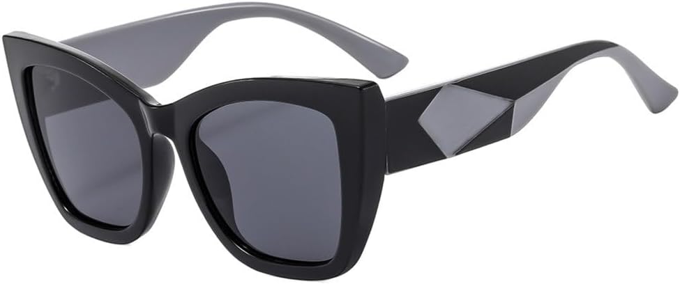 

Солнцезащитные очки «кошачий глаз» для мужчин и женщин, дорожные солнцезащитные очки в винтажном ретро-стиле, защита от ультрафиолета UV400, черные, один размер TYUVIVO, Black