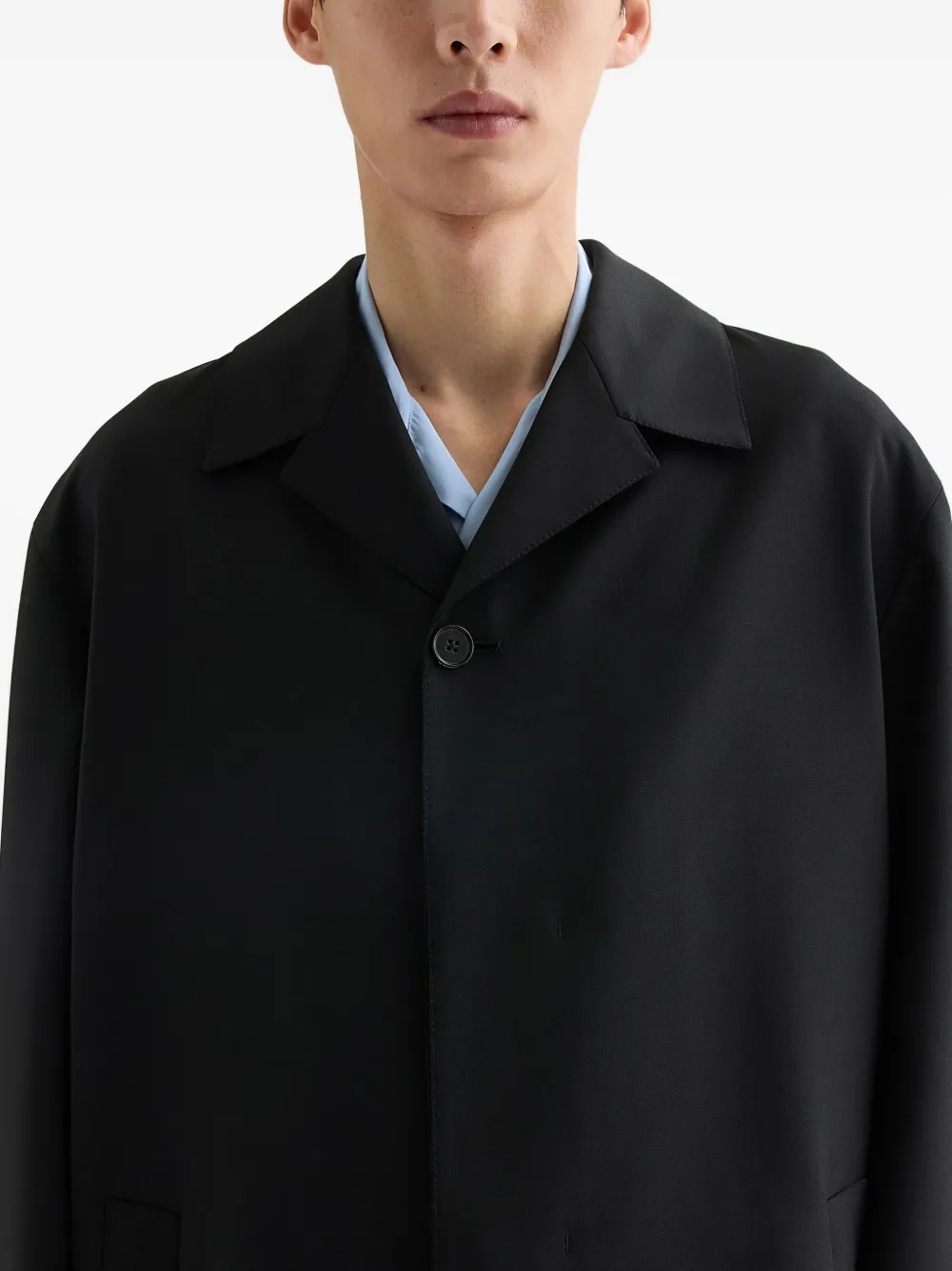 Шерстяное пальто на пуговицах Jil Sander, черный — фото 3