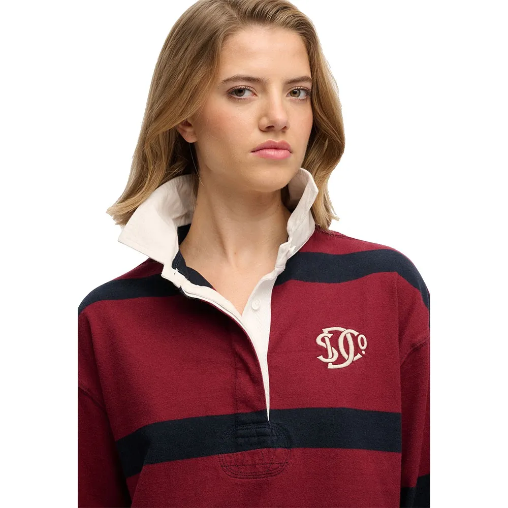 Футболка Superdry Heritage Stripe Rugby с коротким рукавом, красный — фото 2