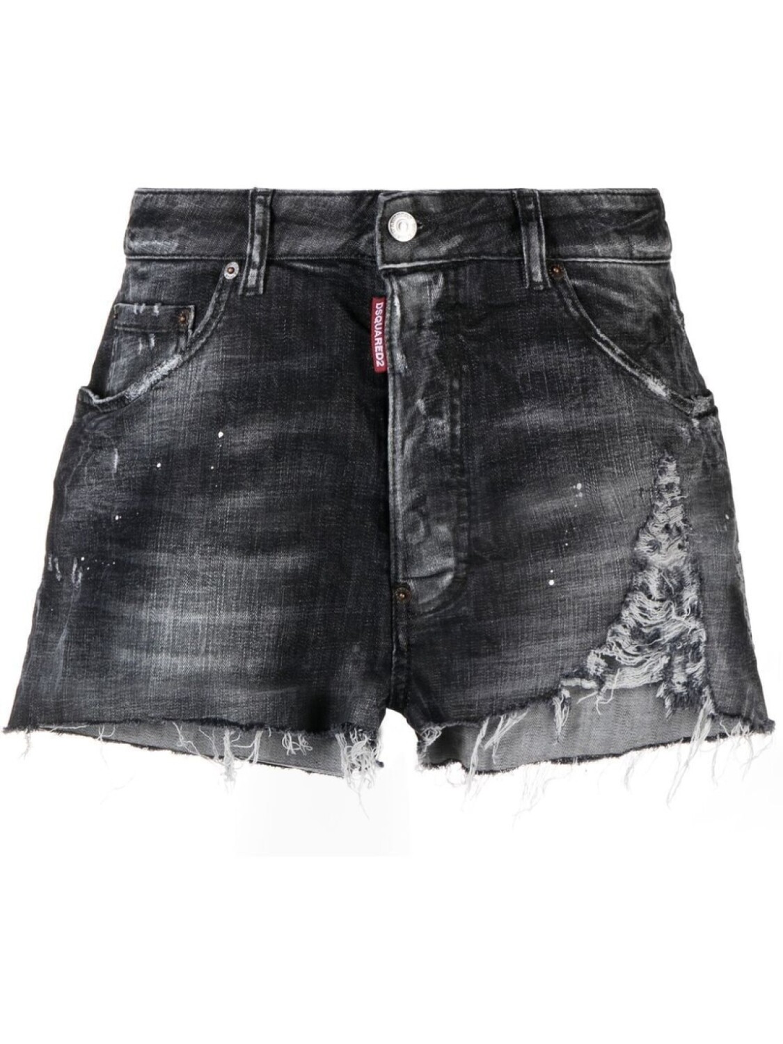 

Dsquared2 джинсовые шорты с эффектом потертости, черный