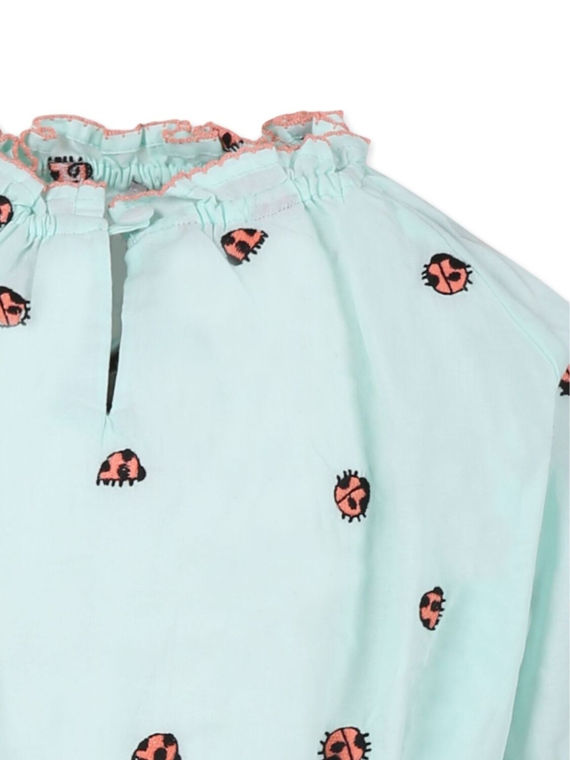 Платье с вышивкой божьей коровки Stella McCartney Kids, зеленый — фото 3