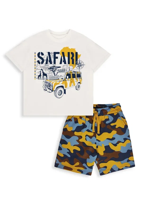 Костюм safari t-shirt & camo shorts xt set shorts Denokids, кремово-голубой — фото 2