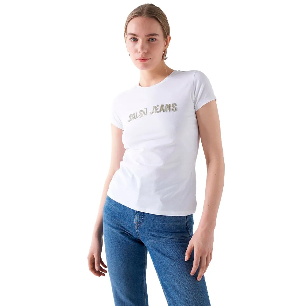 

Футболка Salsa Jeans Beads Detail Branding, белый