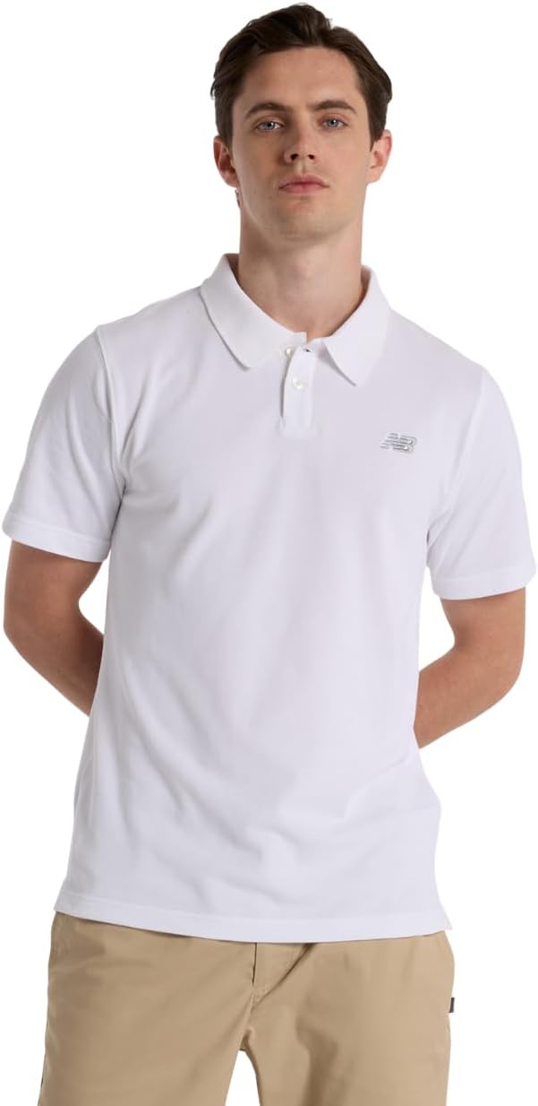 

Мужская поло-рубашка New Balance (MT51519) из пике, влагоотводящая, быстросохнущая, белый
