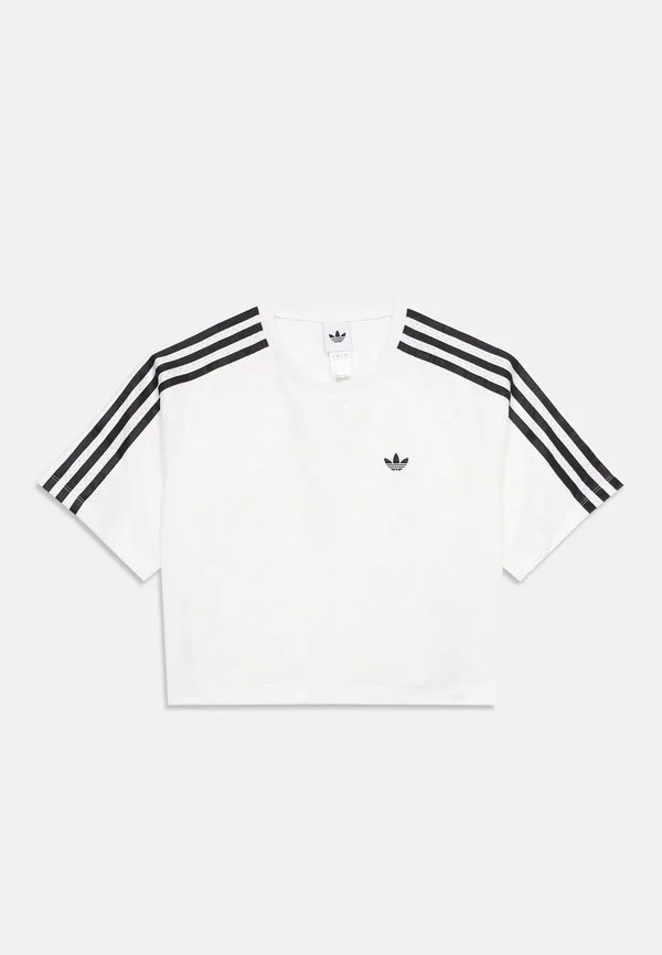 Свободная футболка прямого кроя с принтом для подростков Adidas Originals, White/Black — фото 3