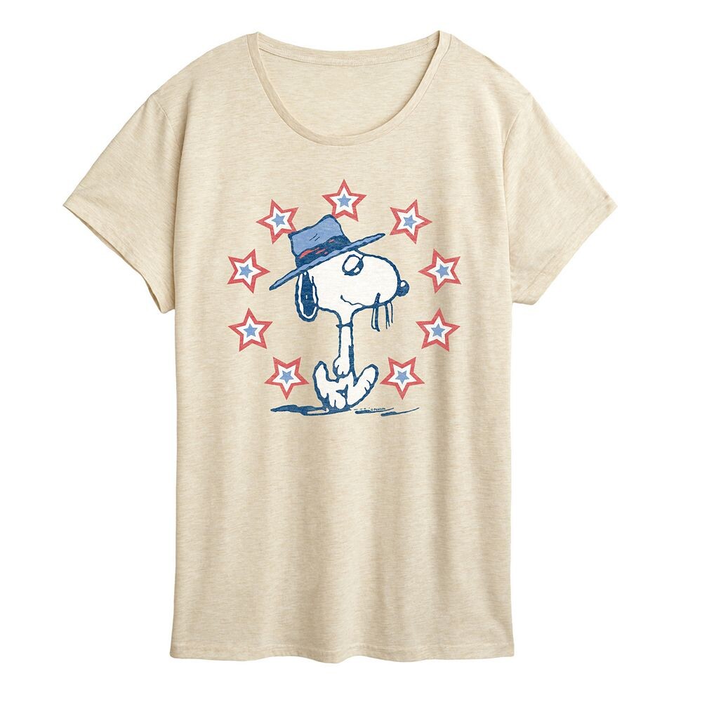 

Женская футболка с рисунком Peanuts Spike Americana Licensed Character, бежевый