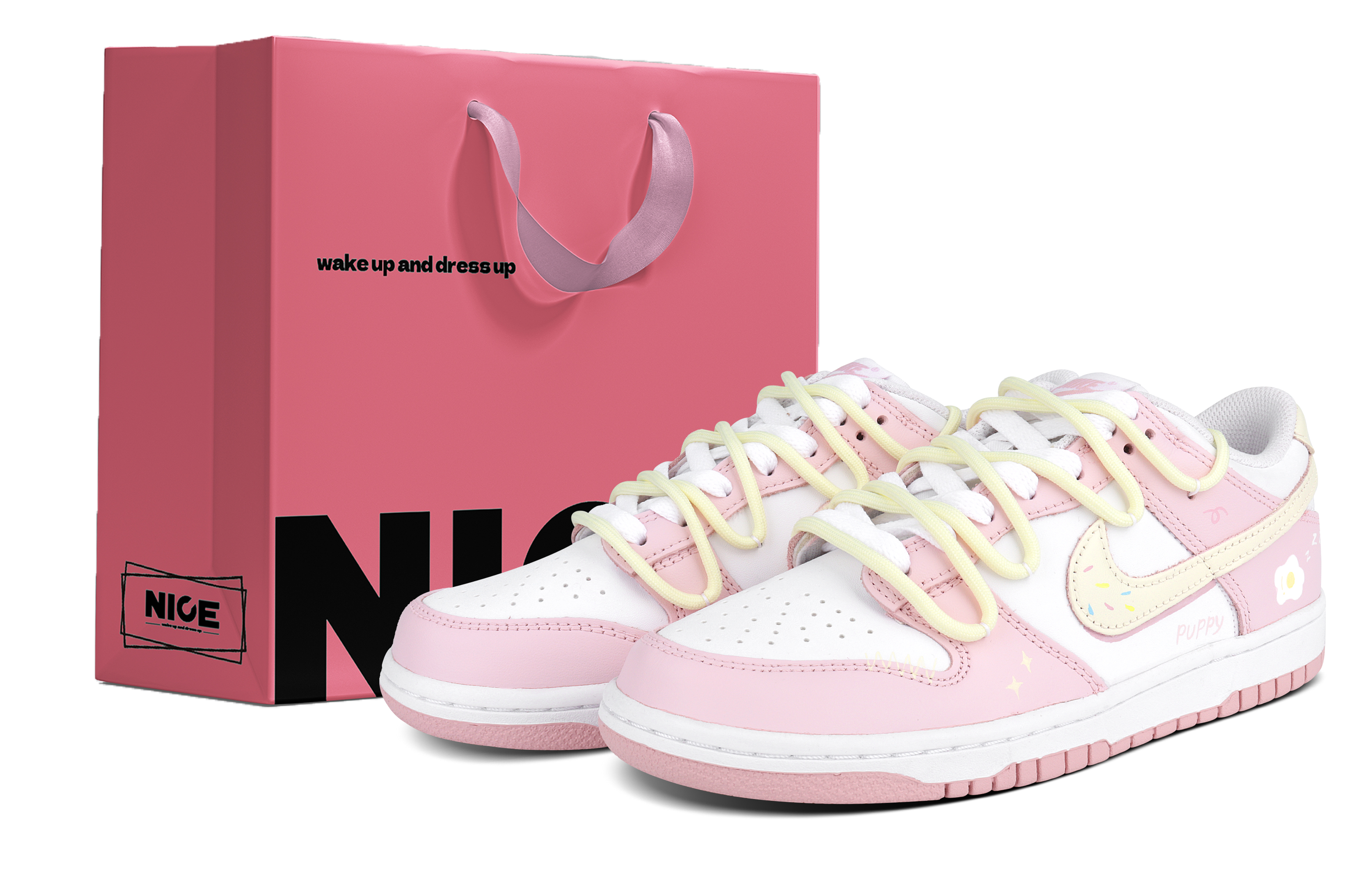 

Nike Dunk устойчивые к истиранию низкие скейтборд кроссовки pink white детские