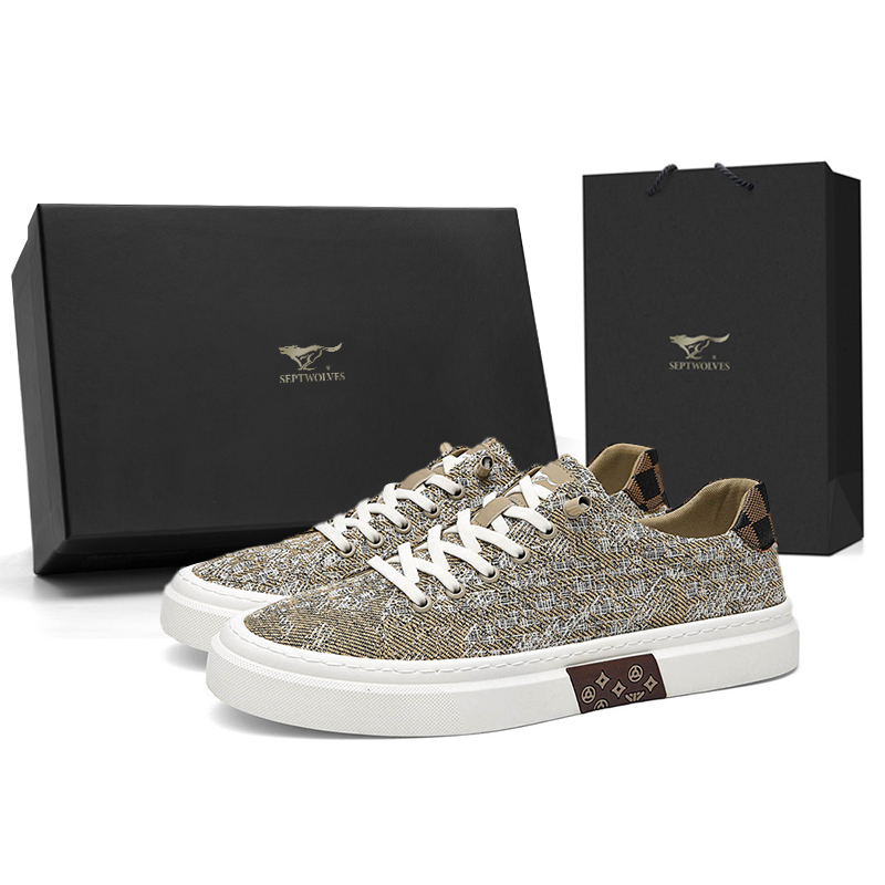 

SEPTWOLVES Мужские низкие скейтерские кроссовки абрикосового цвета, цвет Apricot (Standard Leather Shoe Size)