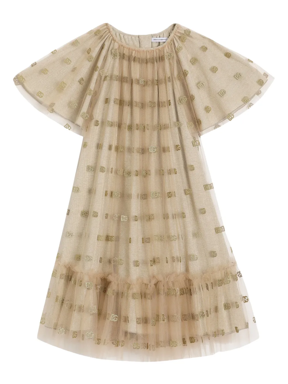 

Платье с логотипом Dolce & Gabbana Kids, золотой
