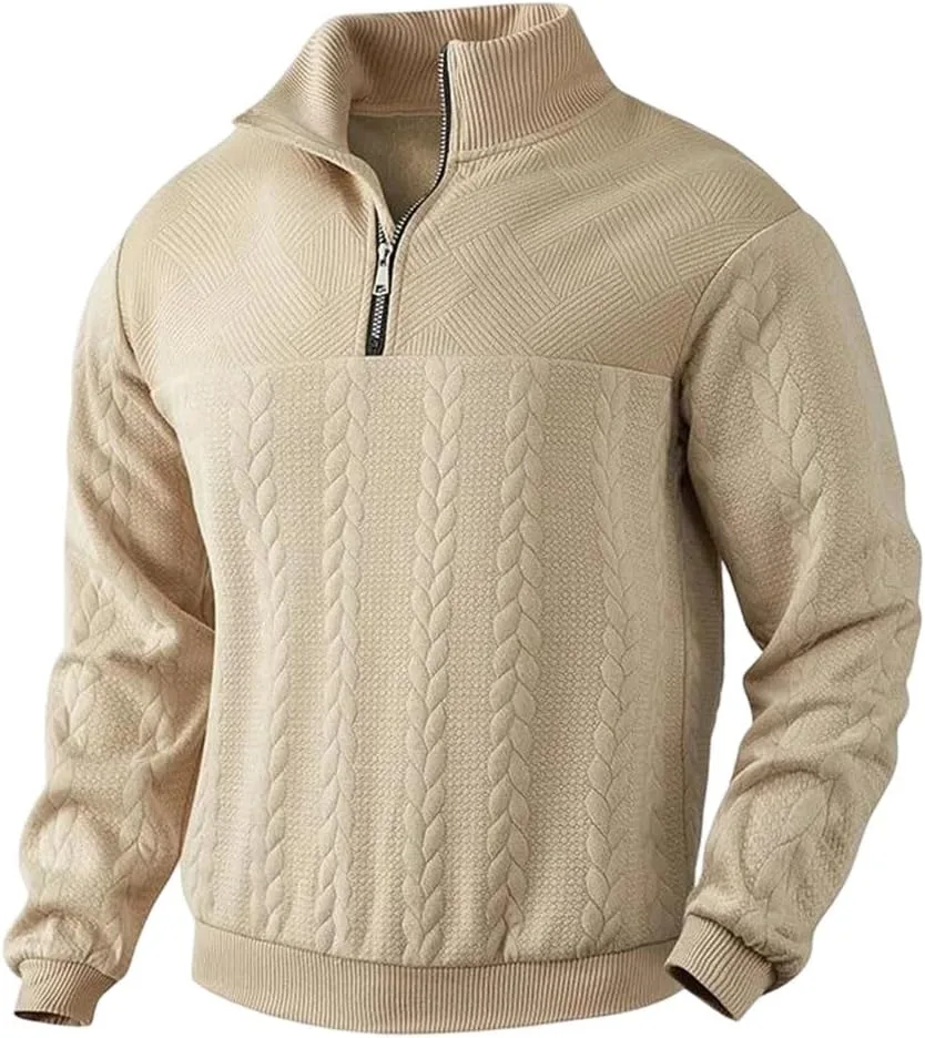 

Мужской свитер с воротником стойкой и молнией