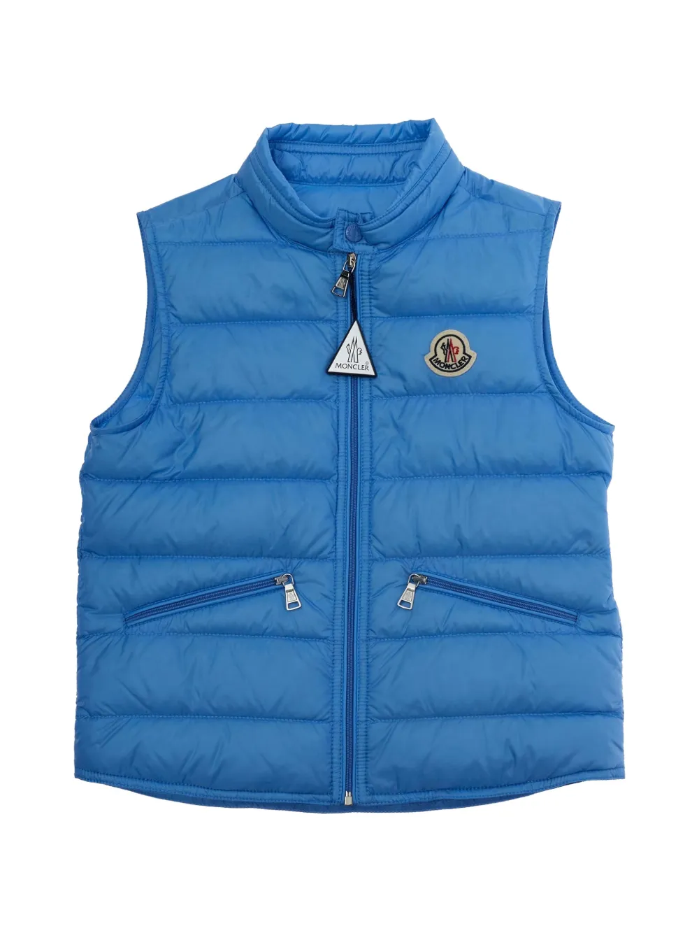 

Жилет с простеганным узором и логотипом Moncler Enfant, синий