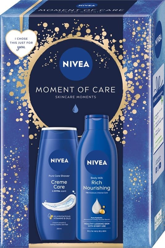 

Набор NIVEA Moment Of Care Гель для душа, 250 мл + Питательное молочко для тела, 250 мл
