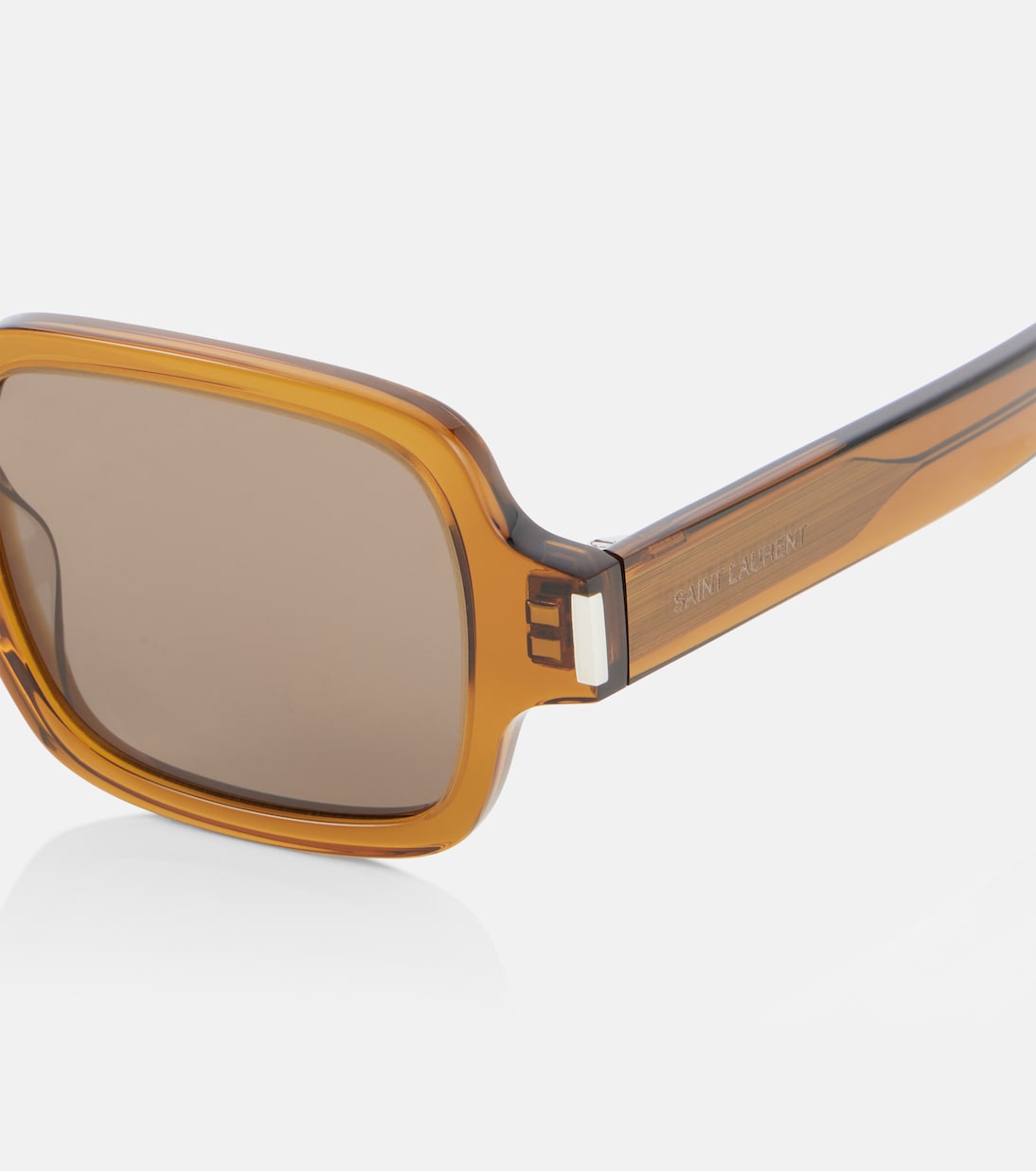 SL 720 квадратные солнцезащитные очки Saint Laurent, Brown-Brown-Brown — фото 2