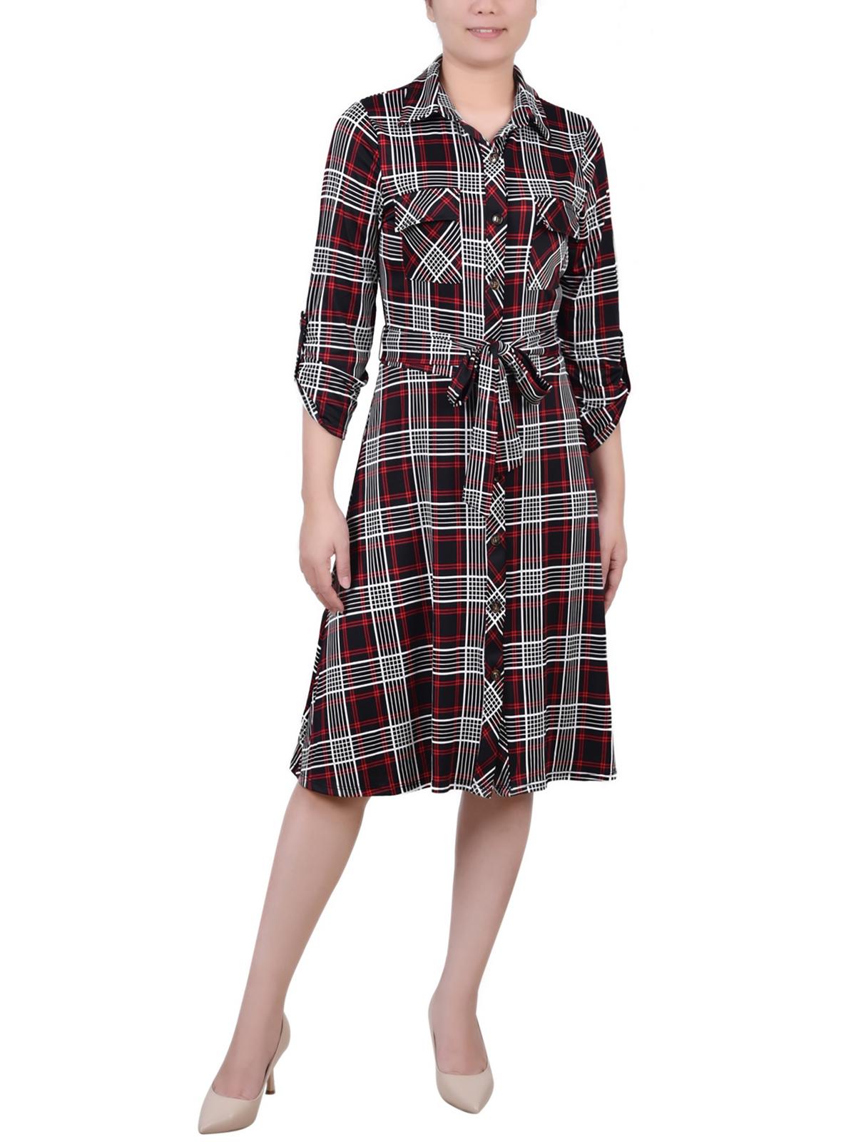 

Платье-рубашка из джерси для женщин Petites NY Collection, цвет nancy plaid