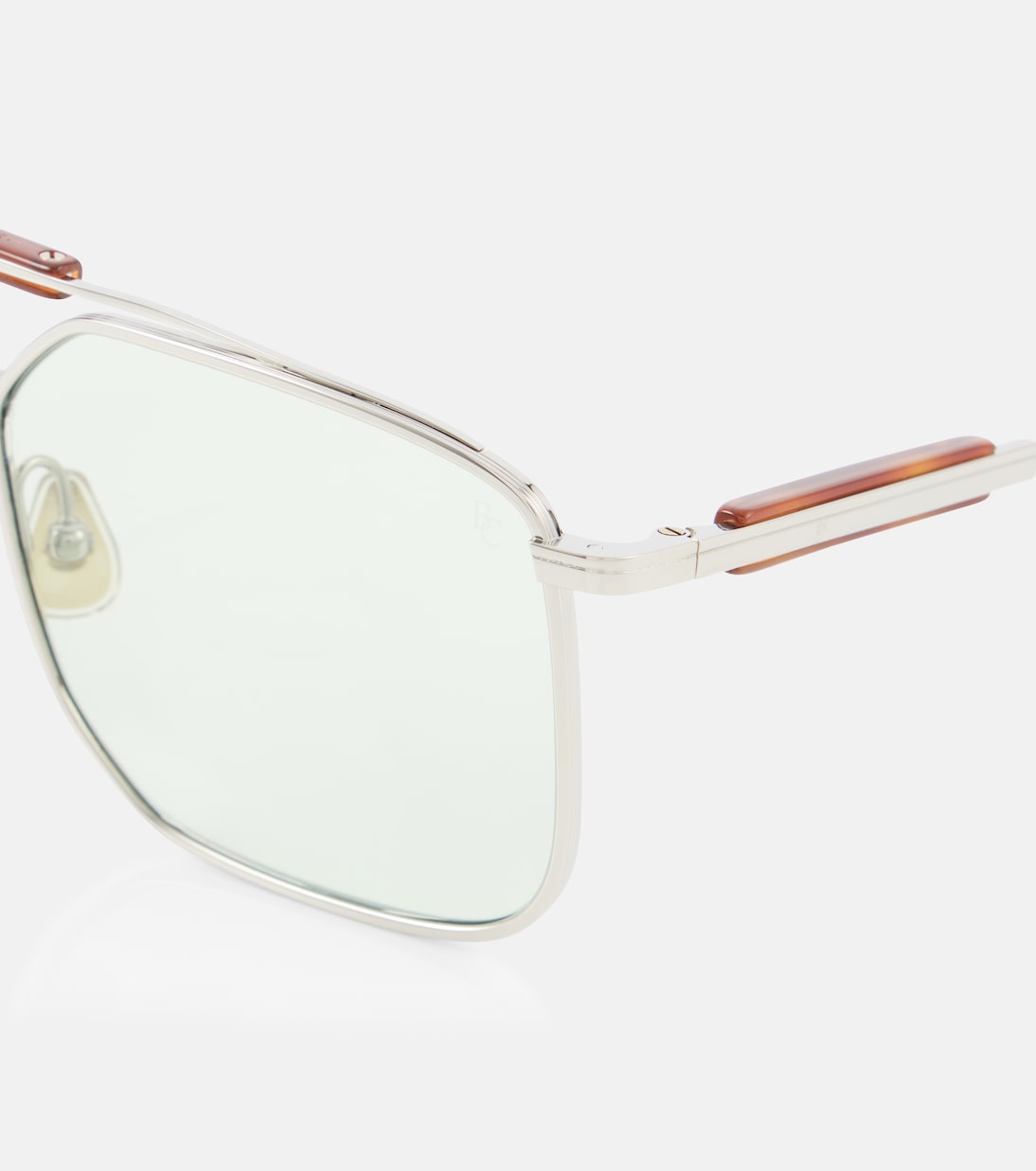 Sartorial Sunset квадратные солнцезащитные очки Brunello Cucinelli, Silver/Green — фото 2