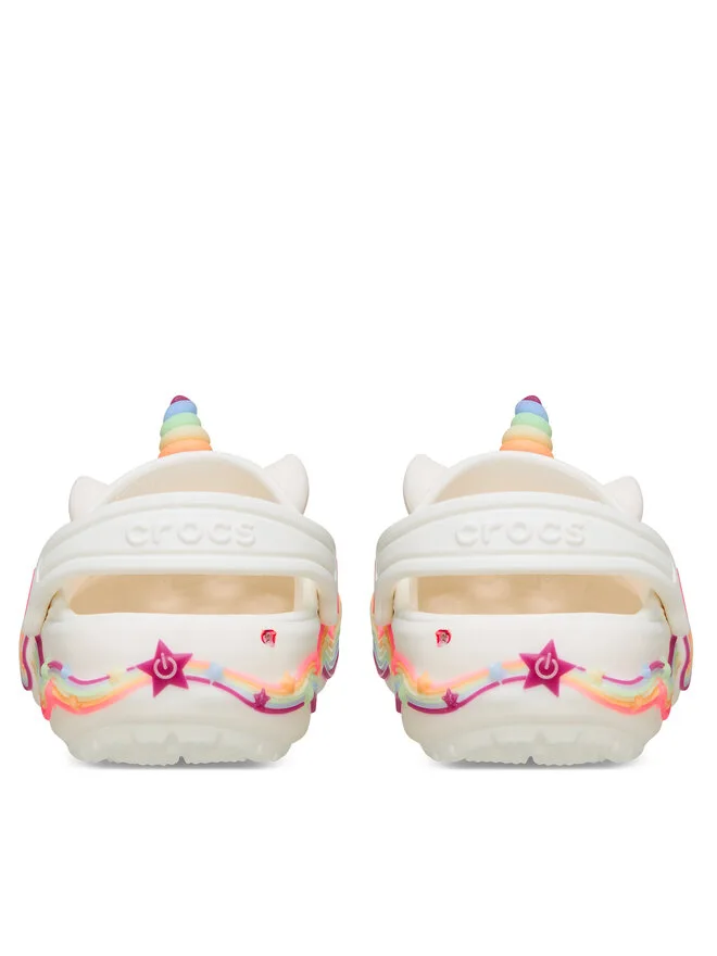 Детские сабо Crocs Iam Unicorn Lights Classic Clog 212508 белого цвета — фото 3