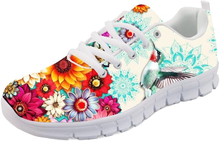 

Кроссовки Forchrinse Hawaiian Corgi Palm для бега для мужчин и женщин, мягкие спортивные, для тренажерного зала и джоггинга, Hummingbird Blossom