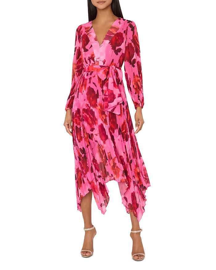 

Плиссированное платье Liora Blurred Blossom MILLY, розовый