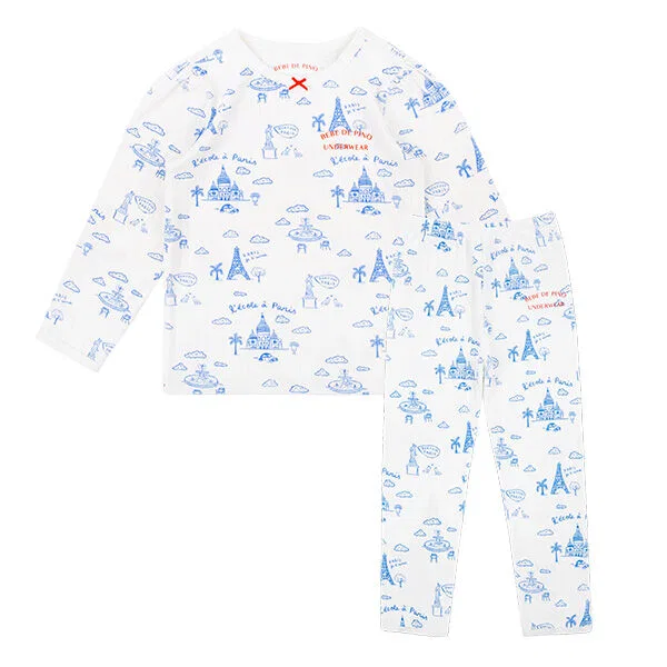 Детский домашний комплект Eiffel, небесно-голубой, от Bebe De Pino Underwear