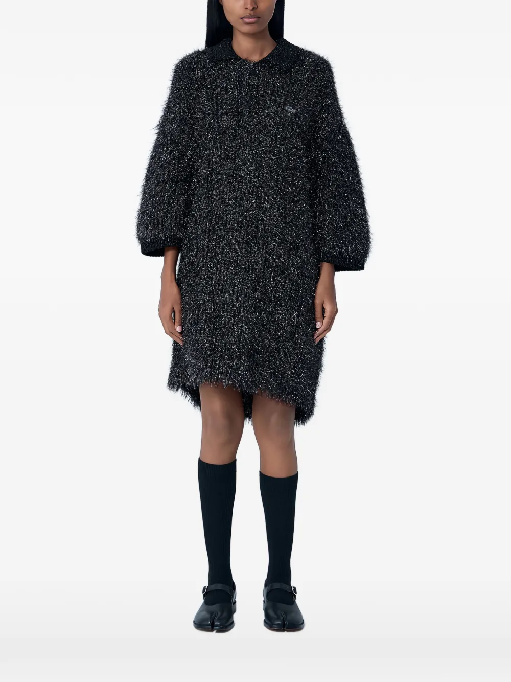 

Платье-свитер с логотипом Lacoste, черный