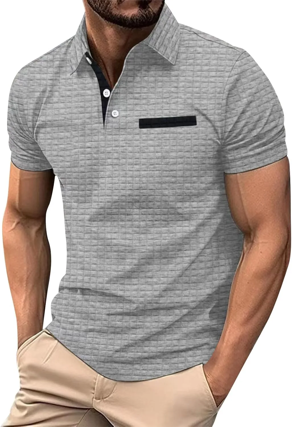 

Мужская поло Ymosrh с коротким рукавом, Slim Fit, размеры M-3XL