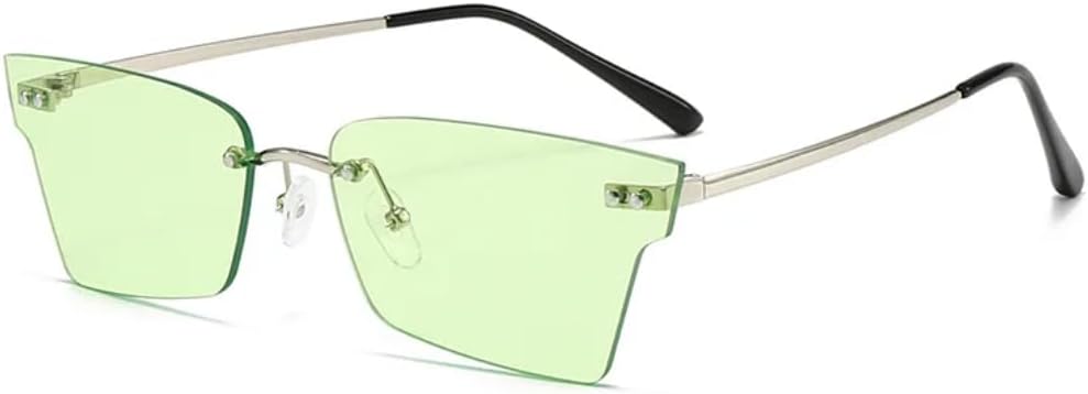 

Солнцезащитные очки без оправы, многоугольные, «кошачий глаз», для женщин и мужчин, маленькие солнцезащитные очки для женщин и мужчин, для летних путешествий VVTWSSW, 7